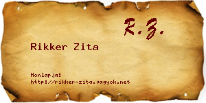 Rikker Zita névjegykártya